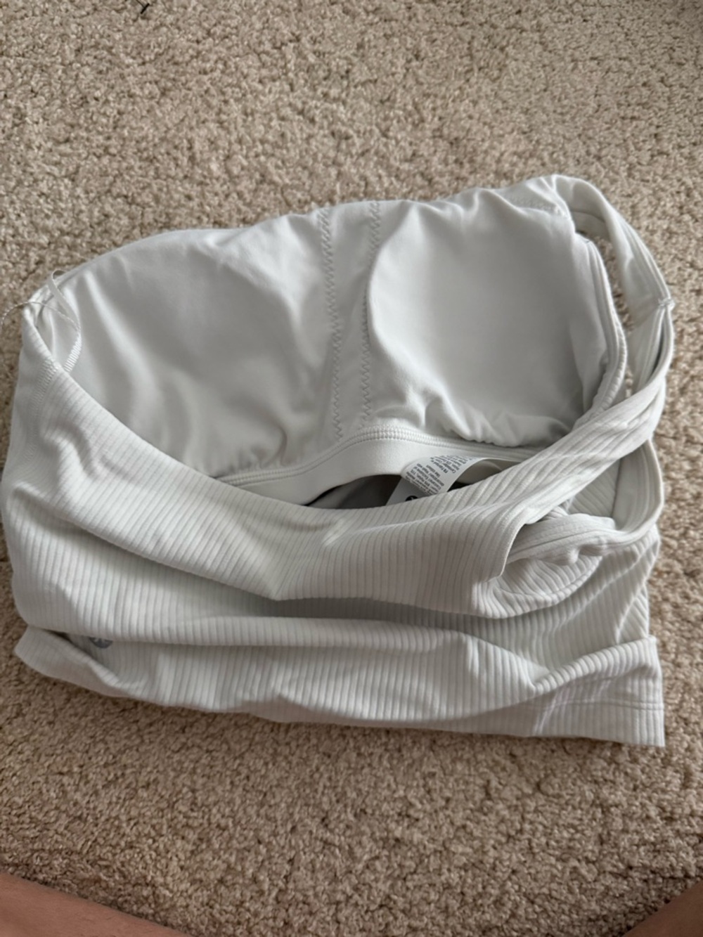 lululemon athletica Asymmetric Ribbed One-Shoulder Crop Top in Bone - Picture 4 of 6